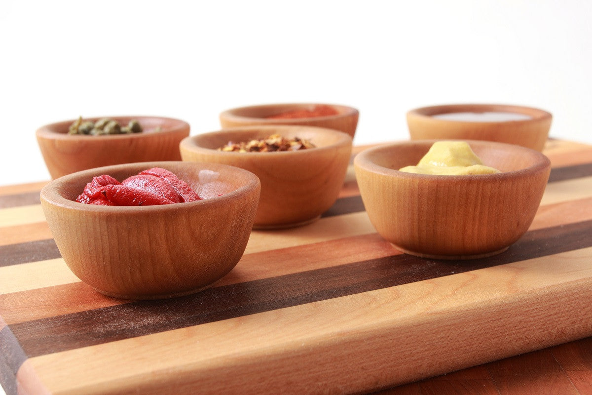 Wooden Pinch Bowls 2-1/2" Set of 6